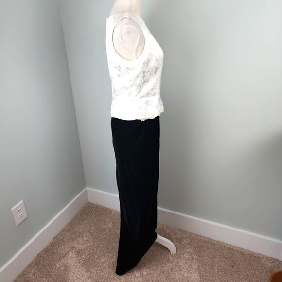 SCOTT MCCLINTOCK VINTAGE LONG EVENING DRESS SIZE 8 BLACK AND WHITE - Picture 5 of 12